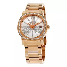 Reloj Bisel Y Esfera De Cristal Tono Oro Rosa Wn4008