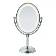 Espejo Ovalado De Aumento Con Luz Led De Doble Cara Para Maq
