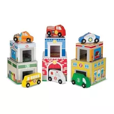 Set Autos Y Edificios Para Apilar Melissa & Doug