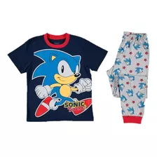 Conjunto Pijama Niño Sonic Pantalon Y Camisa Mc Mic