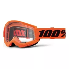 Óculos 100% Strata2 Orange Off Road Motocross Trilha Enduro Cor Da Armação Laranja 2 Cor Da Lente Transparente Tamanho Único