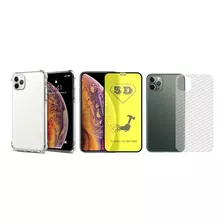 Kit Capinha + Gel 5d + Traseira Para iPhone 11 Pro Max 6.5 