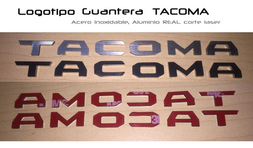 Letras Logotipo Alum Negro Guantera Toyota Tacoma 2016-2023 Foto 6