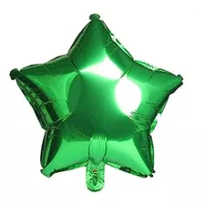 50 Balão Metalizado Estrela Verde 45cm Festa Decoração Ar 