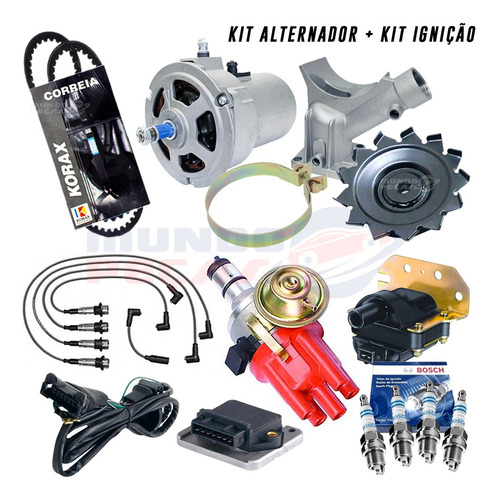 Kit Alternador 55ah + Ignição Eletrônica Fusca Bras Completo