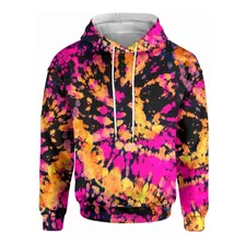 Sudadera Deportiva Sublimada Tie Dye Colores Rosa Amarillo