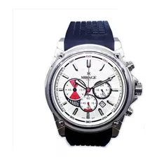 Reloj Mirage Japan Cronografo Acero Sumergible 100mt Negro