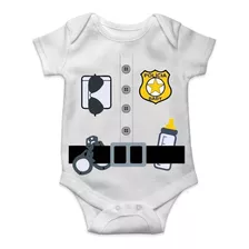 Roupa De Bebê Personalizada Temático Fantasia Policial Baby