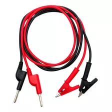 Cable Conector Cocodrilo A Banana Rojo Negro 1m Para Tester