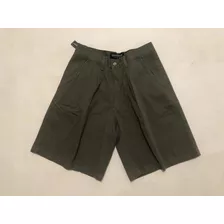 Pantalón Bermuda Kevingston Talle 38 Pinzada Short Verde Sec