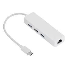 Adaptador Conversor Rj45 Usb Para Tipo-c Hub 3 Portas Le5575