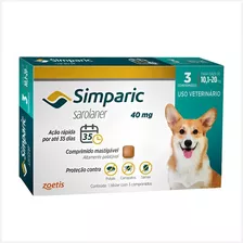 Simparic 40mg C/3 Comp Cães 10,1 A 20 Kg