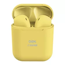 Fone De Ouvido Para Sem Fio Duplo Wireless Oex Tws11 Amarelo