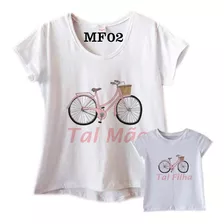 Kit 2 Camisetas Mãe E Filha Bicicleta Mf02