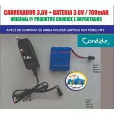 Bateria 3.6v700mah + Carregador 3.6v Mini Plug