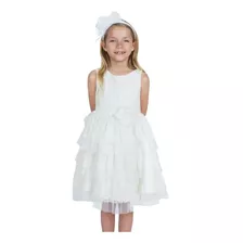 Vestido Niña Ivory Con Tull