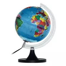 Globo Terrestre Político Lâmpada Led Bivolt 21cm Mapa Mundi