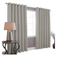 Cortinas Blackout Melocotton - Color Gris - 275cm De Ancho X 215cm De Alto En 2 Páneles - Aislamiento Térmico , Reduce El Ruido Exterior , Cortinas Opacas Con Ojales , Lavable En Casa