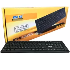 Teclado Ultra Fino Feasso Chocolate Usb Fatc-22 Silencioso