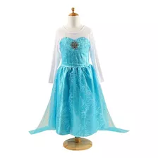 Vestido Infantil Fantasia Similar Princesa Elsa +kit 4 Peças