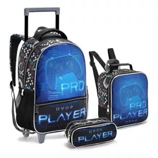 Kit Mochila De Rodas Infantil Pro Player 