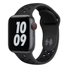 Malla Silicona Deportiva Loop Para Reloj Apple Watch 38/40mm Color Negro Con Negro