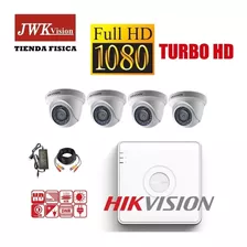 Kit 4 Camaras Vigilancia Domo Hikvision Turbo Hd 1080p Jwk