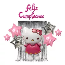 Set Globo Hello Kitty Feliz Cumpleaños Fiesta Niños