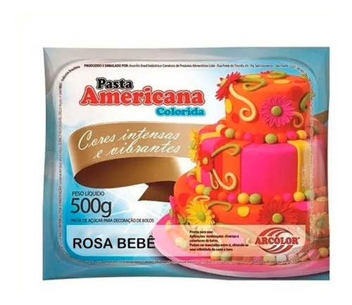Pasta Americana 500g Colorida - Arcolor - Escolha A Cor 