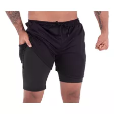 Shorts 2 Em 1 - Dry Fit E Térmico De Compressão Corrida