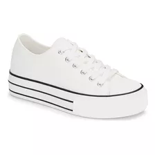 Sneaker Prr60087 Clasico Alto Trendy Ojal Metal Blanco