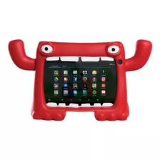 Funda Tablet 7 PuLG Niños Antigolpes Monster Mymo Level Up Color Rojo