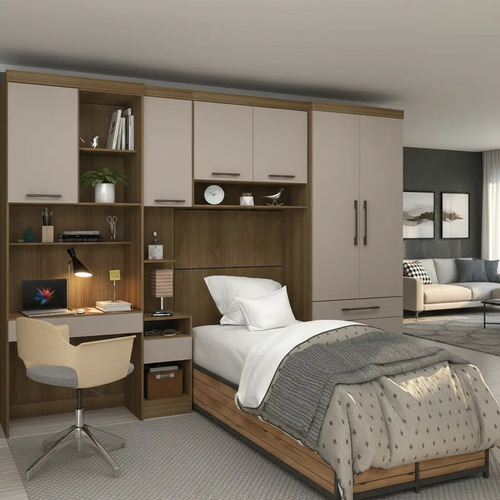 Bancada De Estudo Eucamoveis Paris 1 Porta 1 Gaveta Marrom