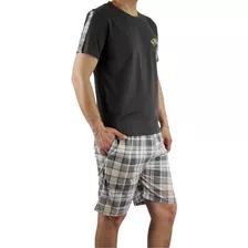 Pijama Hombre. Delgado. Short Y Polera. 180