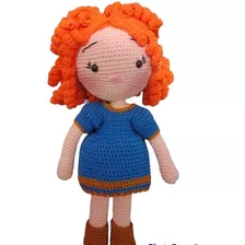 Amigurumi Princesa Mérida Muñeca Tejida A Mano 30cms