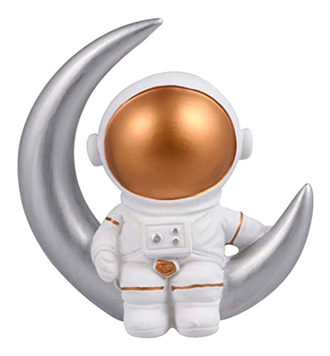 Estatueta De Resina Astronauta Lua Modelo Spaceman Decoração