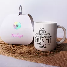 Taza Cerámica Con Frases Motivadoras - Nunca Abandones