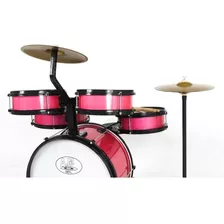 Bateria Infantil Rock Baby Rosa Com Chimbal Banco+pedal