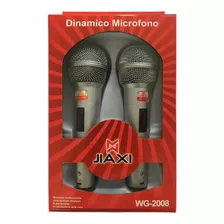 Kit 2 Microfones Dinâmico Profissional C/ Fio Jiaxx Wg 2008