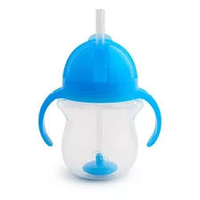 Munchkin Vaso Con Popote Antiderrame De Asas Para Bebe Color Azul