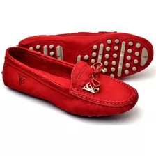 Sapato Mocassim Drive Feminino Em Couro Sola Flexível Total