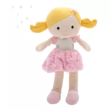 Boneca Pano Infantil Menina Antialérgico Lavável 38 Cm Linda