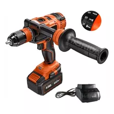 Taladro Percutor ½'' Brushless 20v Atornillador 4 Ah Y 80 Nm Color Naranja