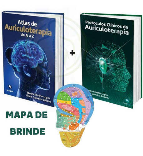 Kit Livros Atlas E Protocolos Auriculoterapia + Mapa Brinde
