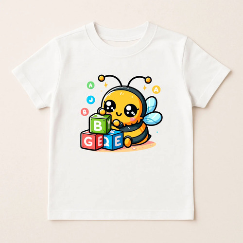 Blusa Unissex Abelhinha Basica Manga Curta Top Moda Infanti