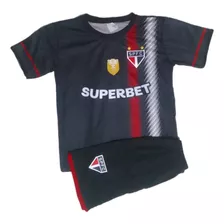 Kit Conjunto Infantil E Juvenil São Paulo Preto