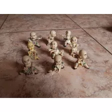 Lote 9 Miniaturas Bibelos Kung Fu Decoração Raros Leia