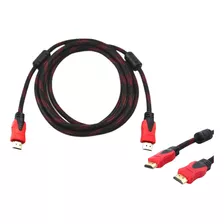 Cable Hdmi 3 Metros Doble Filtro Mallado Punta Dorada Fullhd