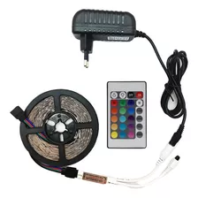 Cinta De Luces Led En Tira Rgb 5m Transformador + Control