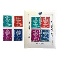 Albania Insectos, Serie Sc 609-12 + Bloque 1962 Mint L12607